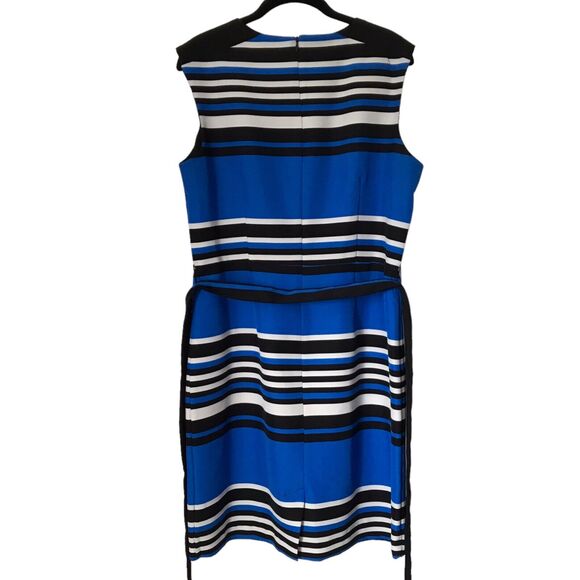 Emma & Michele Womens Dress Size 12 Multicolor Striped Sleeveless Career Sheath - Picture 6 of 13